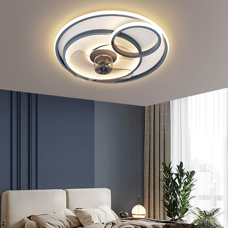 Metal Geometric Shape Ceiling Fans Modern 3-Lights Ceiling Fan Lamp Fixture