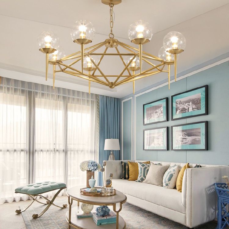 Postmodern Pyramid Suspended Lighting Fixture Metal Hanging Ceiling Fixture for Restaurant