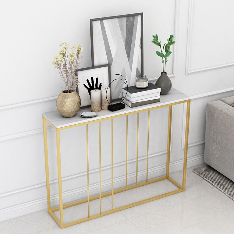 Iron Frame Console Table with Rectangle Top for Hall Accent Table