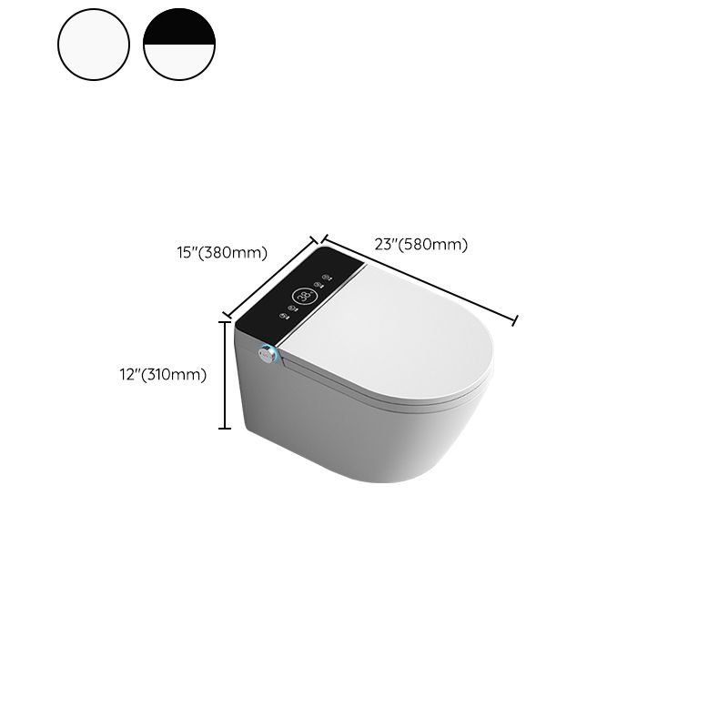Contemporary White Finish Elongated Wall Hung Toilet Set with Tank
