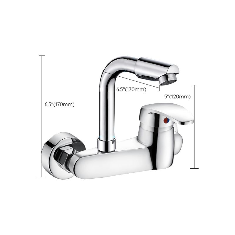 Contemporary Kitchen Bar Faucet Swivel Spout Wall Mounted Kitchen Faucet