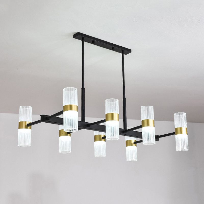 Metal Cylinder Island Pendant Modern Multiple-Light Island Lighting in Kitchen