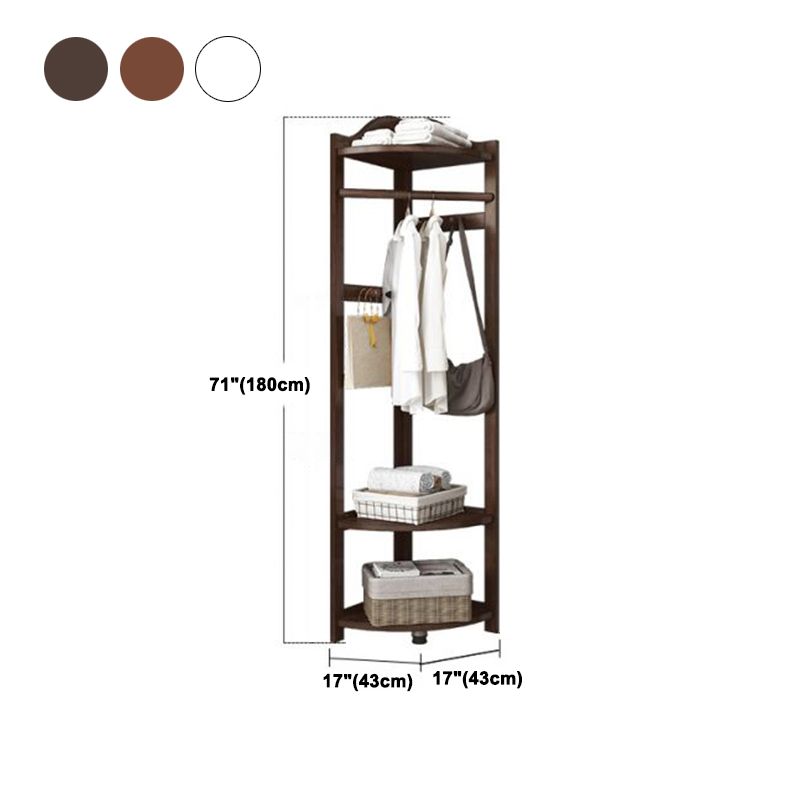 Modern Style Open Armoire Pine Wood Cabinet with Clothing Rod