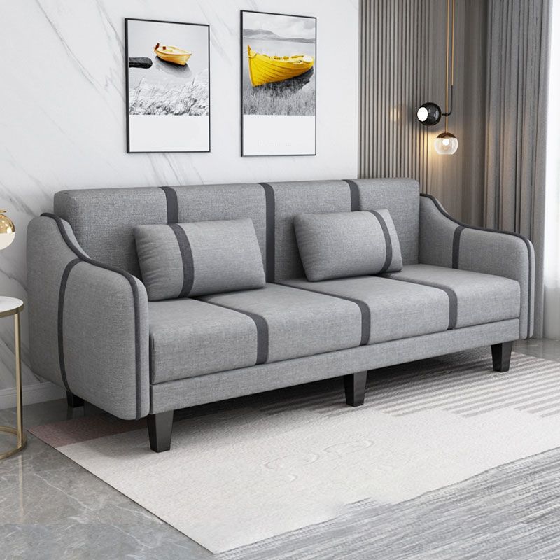 Contemporary Pillows Convertible Sloped Arm Stationary Seating