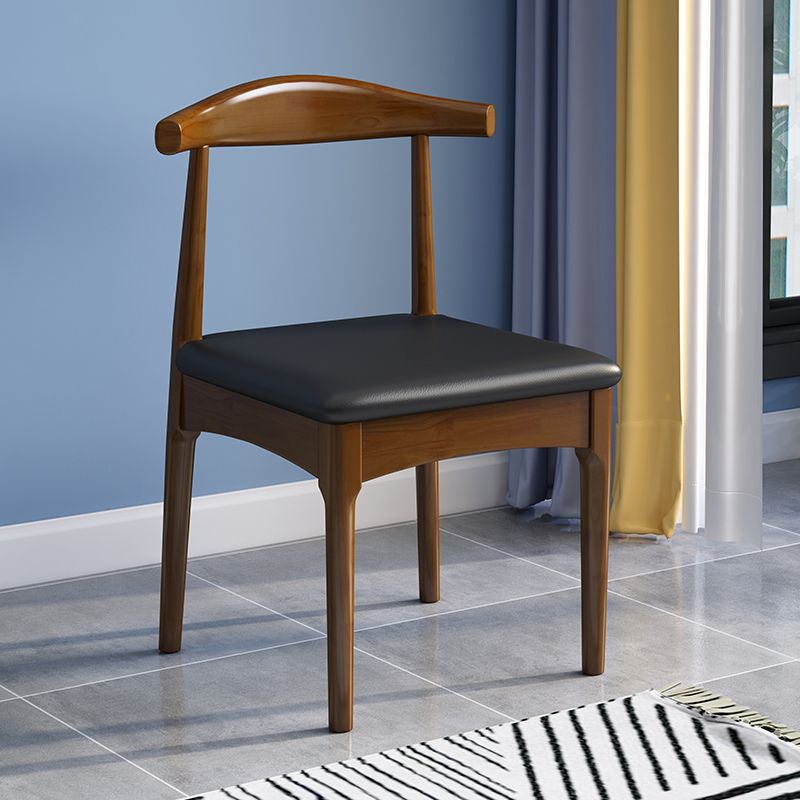 Scandinavian Style Wood Dining Chair Home Armless Open Back Dining Side Chair