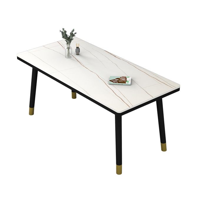 Dining Room Set Nordic Sintered Stone Rectangular Dining Table with Trestle Base