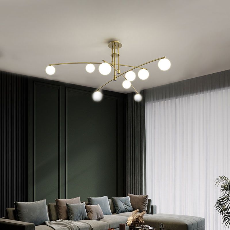 Gouden ballen kroonluchter hedendaagse kroonluchters glas multi -lights kroonluchter lamp