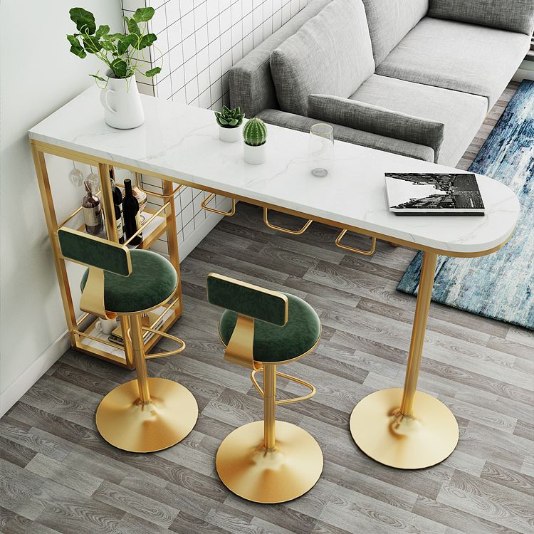 Mesa de barra de cóctel de doble pedestal almacenamiento glamoroso de contabilidad ovalada mesa de pub, solo mesa