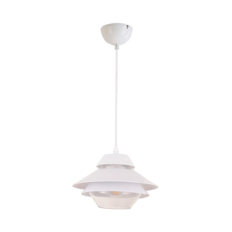Macaron Stylish Flared Pendant Lighting Metallic 1-Light Living Room Hanging Ceiling Light in Blue/Green