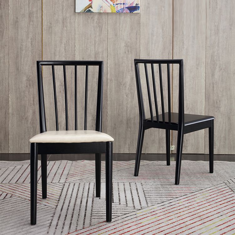 Chaise d'appoint de salle à manger moderne, chaise à dossier à lattes en bois de 16,5 pouces de large pour un usage domestique