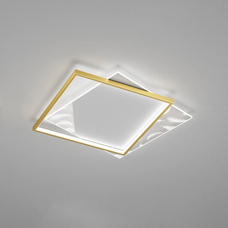 Luz de techo de dormitorio cuadrado Acrílico Acrílico LED FLUMPLA FLUMPLACIÓN Luz de montaje