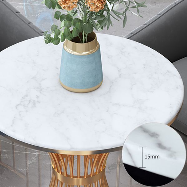 Luxury Style Sintered Stone Dining Table Single Pedestal Base Round Table for Home