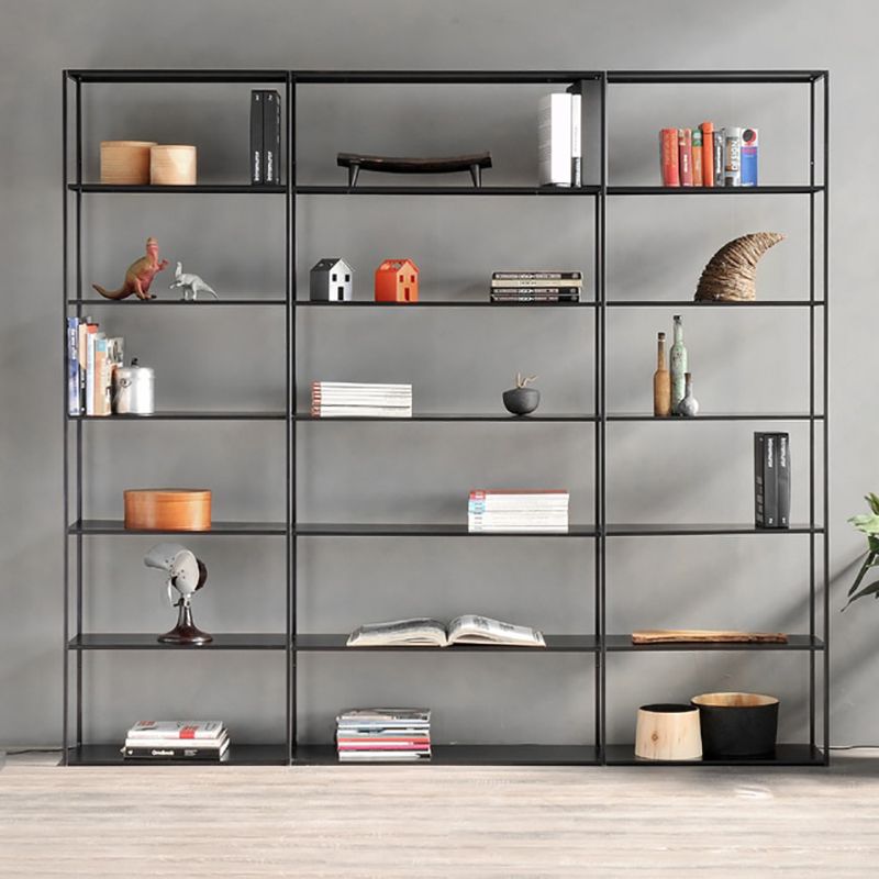 Scandinavian Open Back Standard Bookshelf Metal Shelves Included Bookcase
