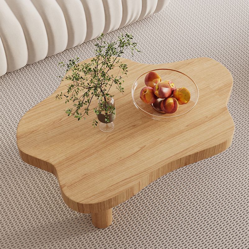 Solid Wood Single Coffee Table 3 Legs Free-Form Coffee Table