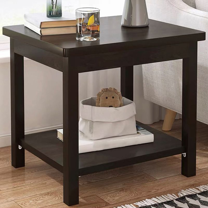 Modern Style Cocktail Table Artificial Wood Black/wood Color Square Coffee Table