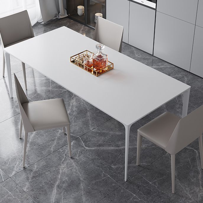 Sintered Stone Dining Table Industrial Style 4 Legs Base Rectangle Table for Home