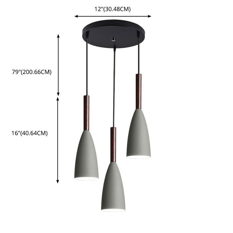 Ultra-moderne sich verjüngte Anhänger-Beleuchtungskörper metallische Hanglampe mit Hangschnur für das Restaurant