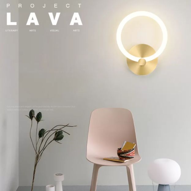 Gold Led Wall Sconce Lighting Modern Style Acrylic Ultra-thin Wall Light for Bedroom Living Room