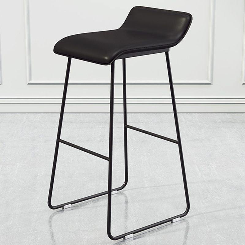 Contemporary Faux Leather Counter Stool Counter Height Bar Stool with Metal Legs