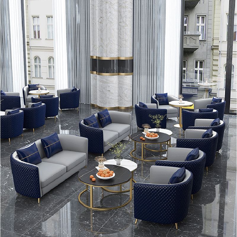 33.46" Wide Faux Leather Sofa Contemporary Standard Tuxedo Arm Sofa