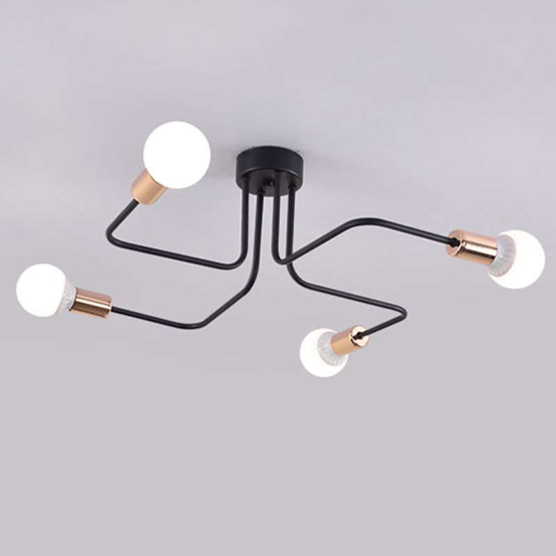 Open bol metalen spinnen plafondlicht industriële stijl multidichte semi-spoeling mount lamp voor woonkamer