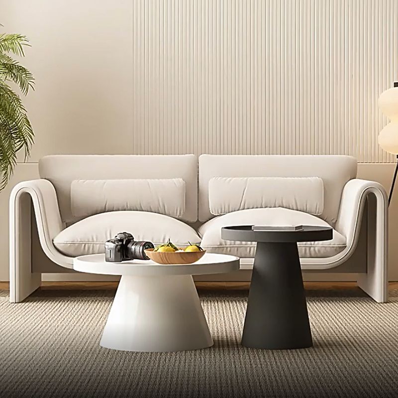 Stationary Solid Color Settee Modern Standard Sofa for Living Room
