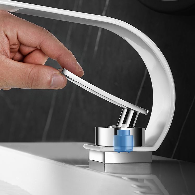 Bathroom Faucet Brass Waterfall Spout Lever Handle Washroom Sink Faucet