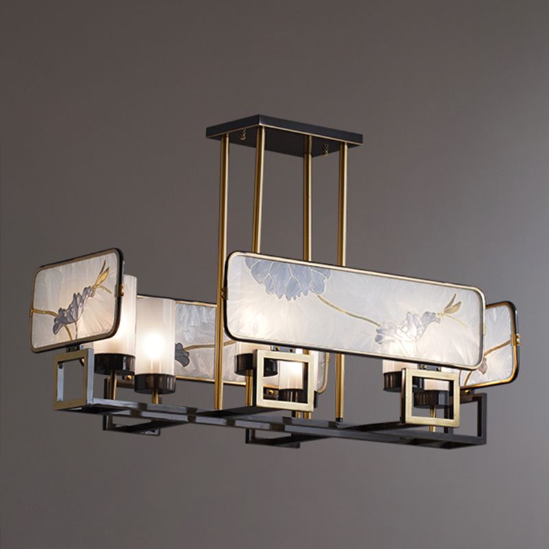 Modern Kitchen Pendant Lights Cylinder Island Pendant Lights Clear Glass 6-Light