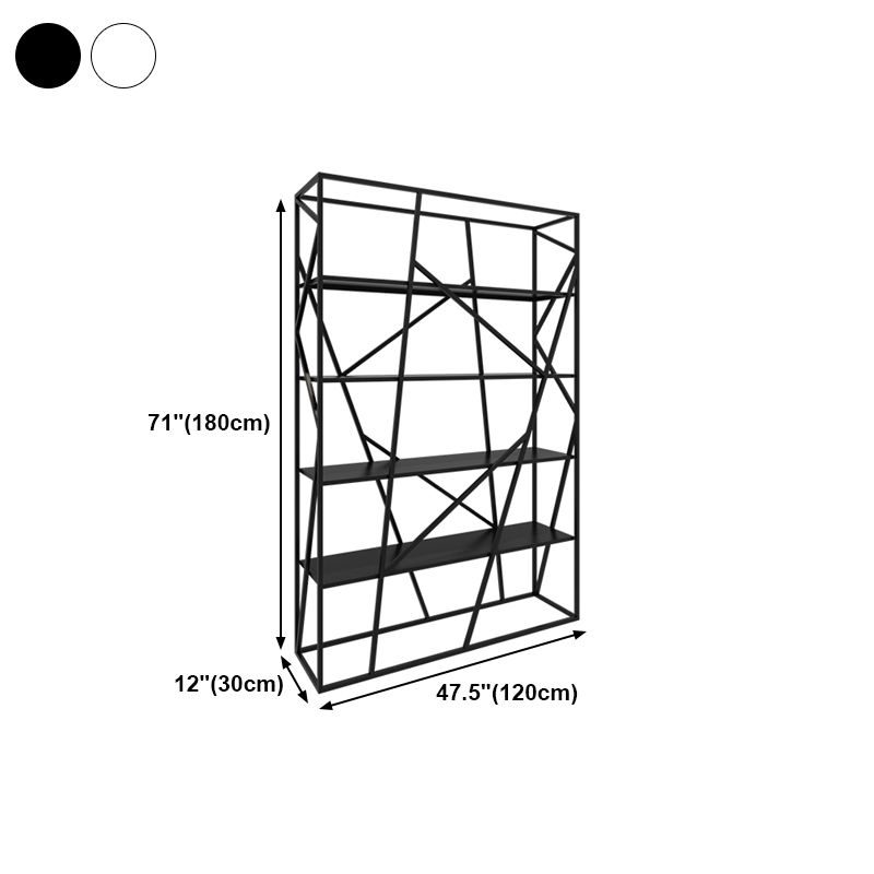 Open Metal Etagere Bookcase Contemporary Rectangular Shelf Bookcase