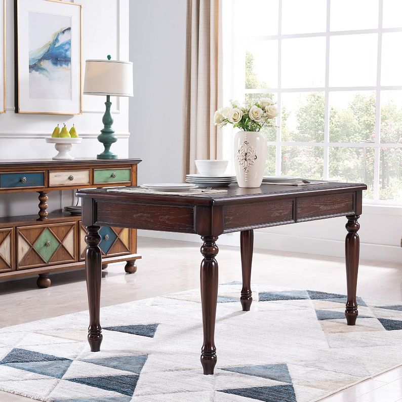 Mid-Century Modern Rectangle Dining Table Wood Table for Kitchen,55"L x 31.5"W x 29.5"H