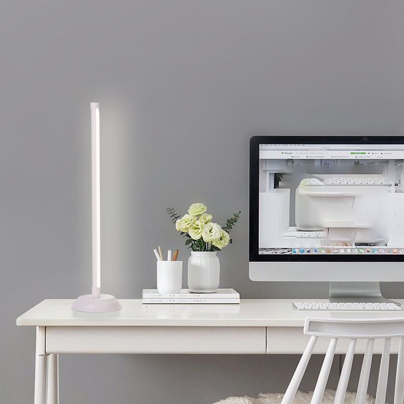 Metallic Rod Shaped Table Lamp Nordic Style Integrated LED Nightstand Light
