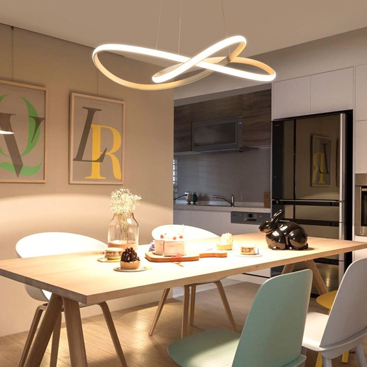 24.5" Wide Modern Chandelier Twisted LED Ceiling Lamp for Living Room Bedroom