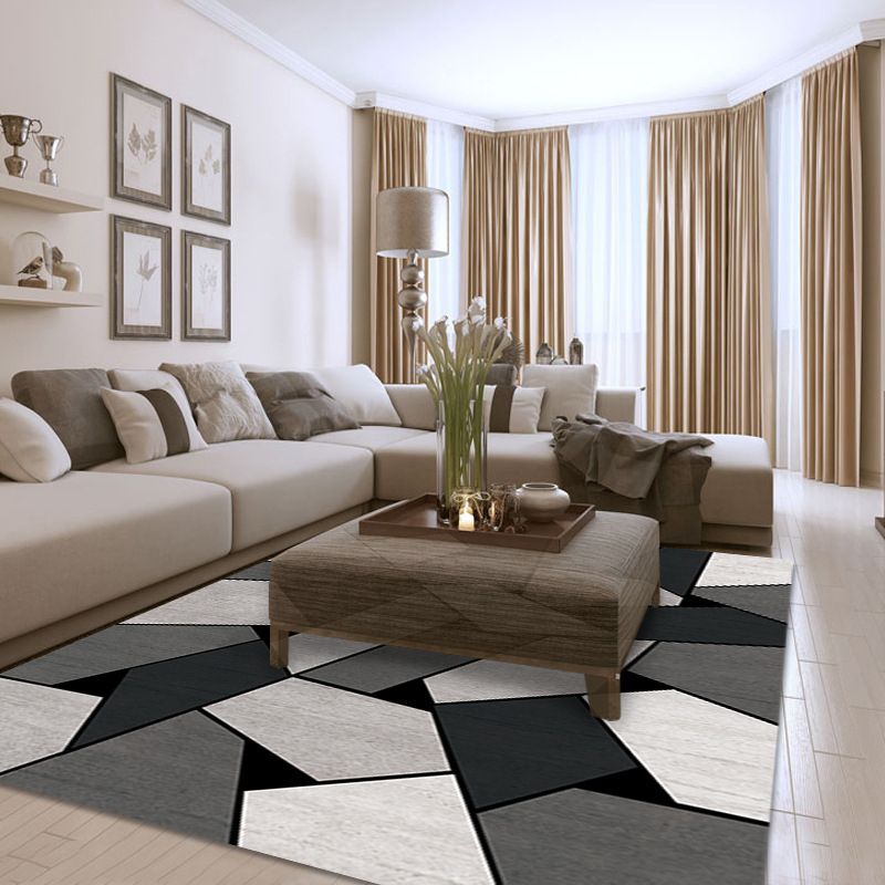 Simplicity Home Decoration Rug Graphic Pattern Area Carpet Polyester Non-Slip Backing Indoor Rug