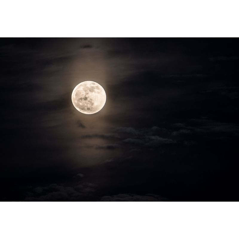 Modern Pastel Moonshine Mural for Bedroom Customized Wall Decor in Black and White