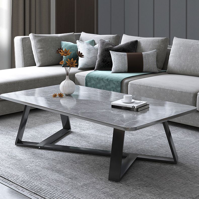 Cross Legs Coffee Table Modern Wood Coffee Table for Living Room