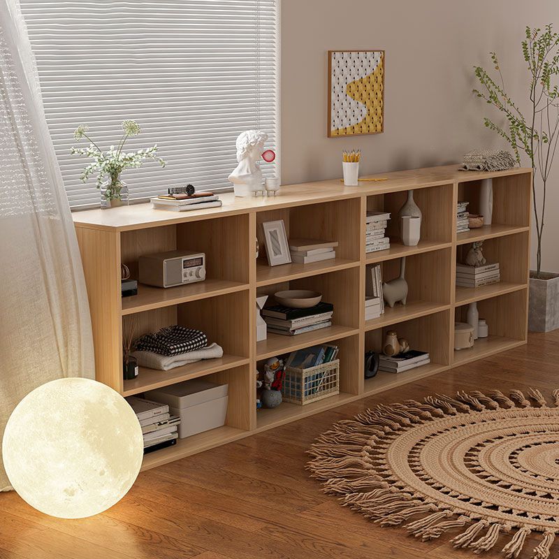 Engineered Wood Bookcase Standard Contemporary Closed Back Bookshelf