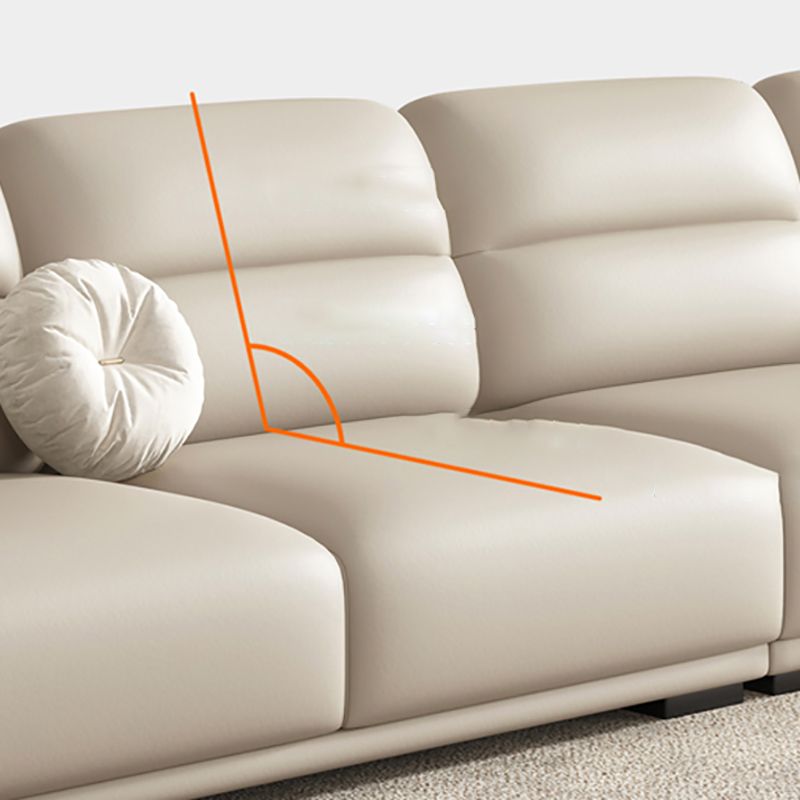 39"W Mid Century Modern Sofa Bed White Cushions Seating with Pillows