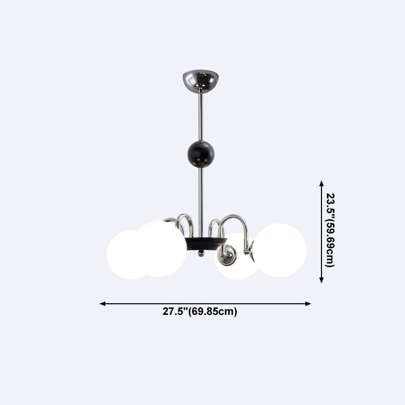 Lampadario a forma di globo lampadina multipulla nordica con vetro per camera da letto