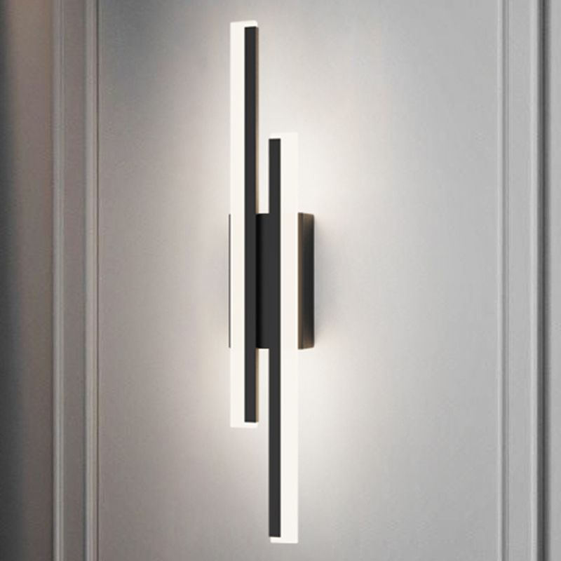 2-Lights Linear Wall Sconce Nordic Minimalist Style Aluminum Sconce Wall Light