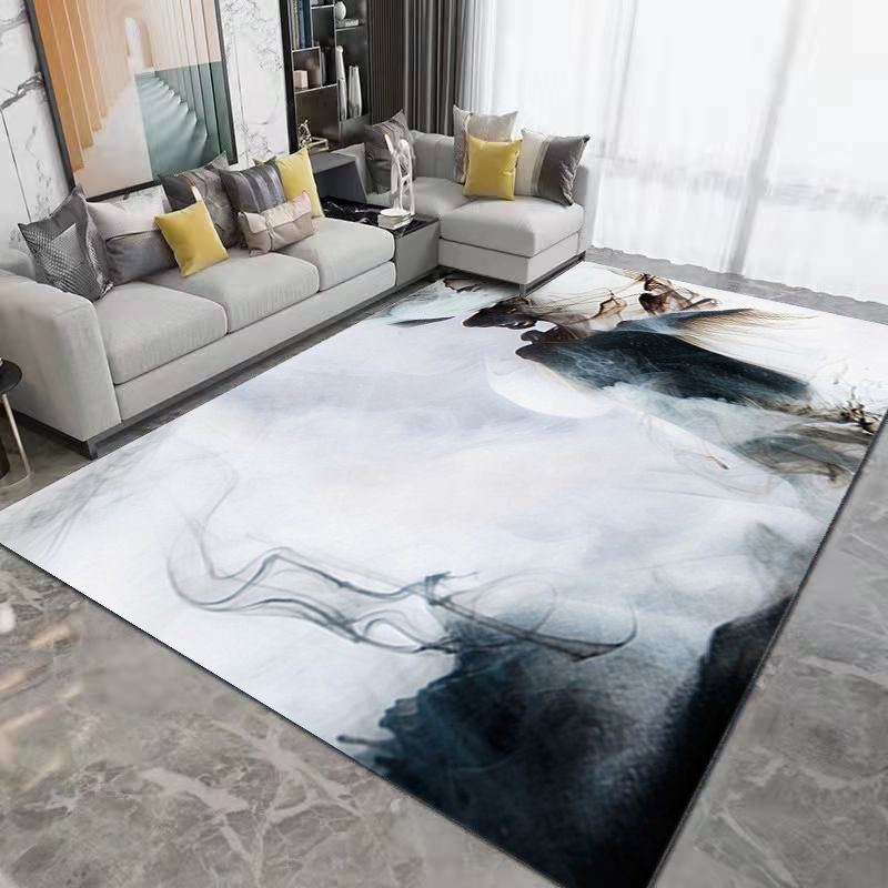 Brown Contemporary Rug Polyester Simple Rug Non-Slip Backing Rug for Drawing Room