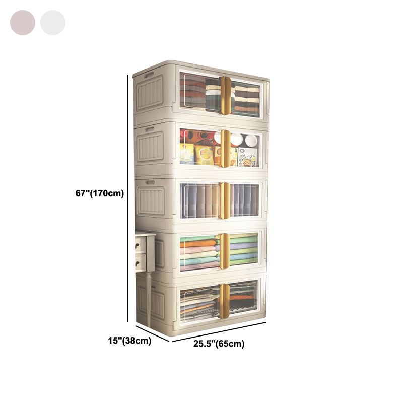 Contemporary Plastic Storage Cabinet Hinged Cabinet for Bedroom