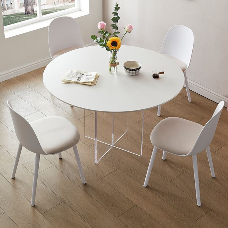 White Modern Dining Table Set 1/2/3/5 Pcs Kitchen Table and Chairs