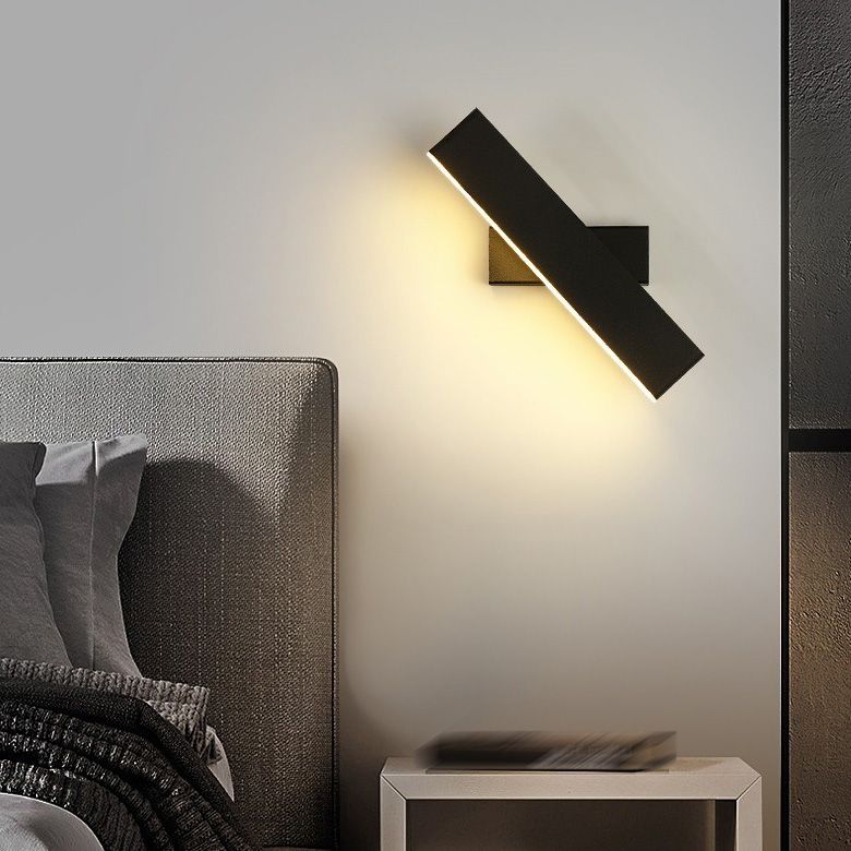 Modern Style Rectangular Wall Lamps Metal 1 Light Wall Mounted Lamps