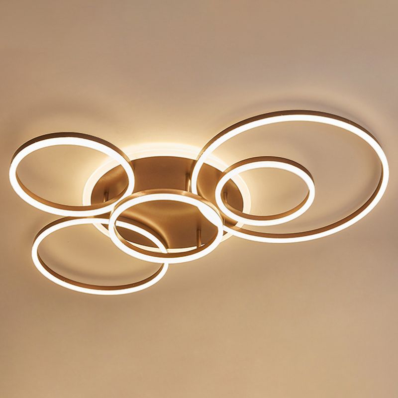 Circle Flush Mount Light Fixtures Ultra-Contemporary Metal Ceiling Light Fixtures for Living Room