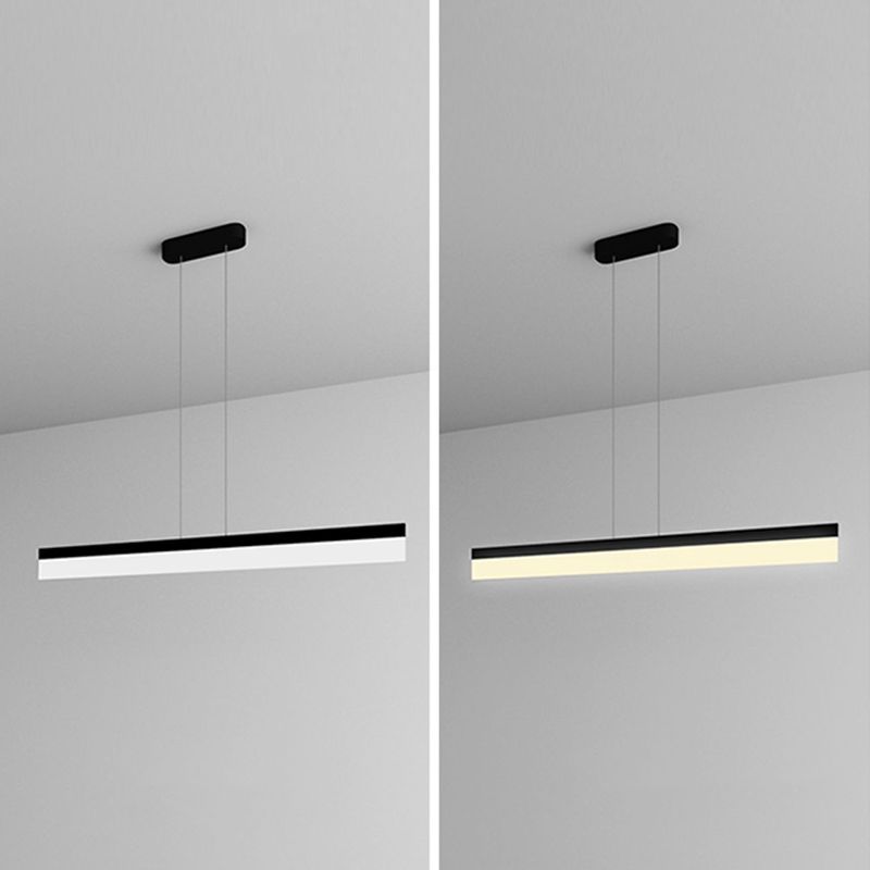 Linear Metal LED Island Light Fixture Modern Ceiling Pendant Light for Office