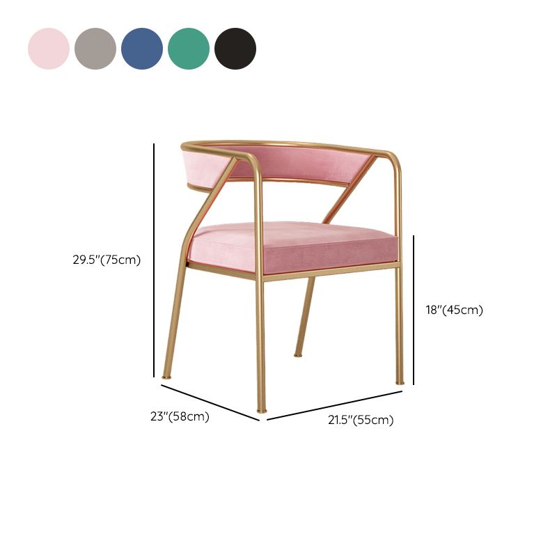 Dining Room Glam Chair Gold Legs Velvet Arm Chair with Upholstered