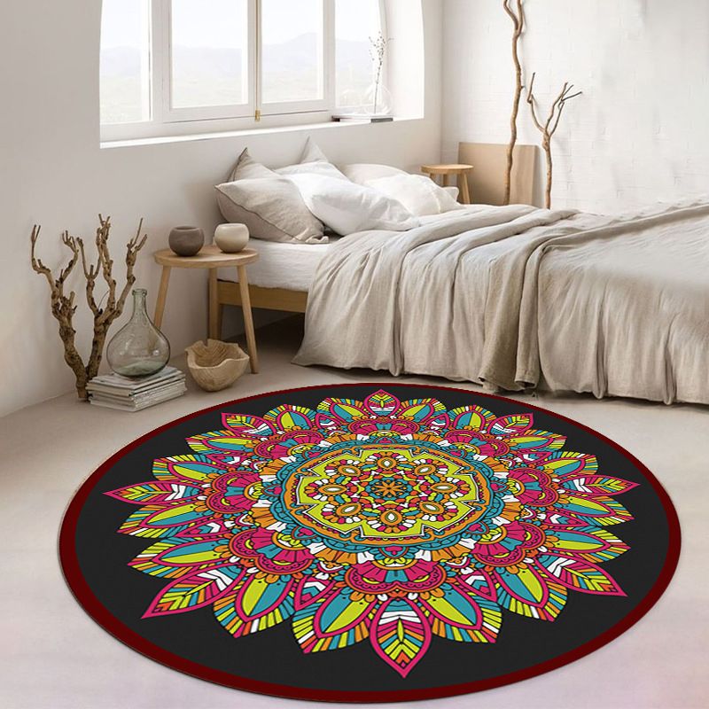 Aprikosenblume Teppich Polyester marokkanischer Teppich waschbarer Teppich für Wohnzimmer