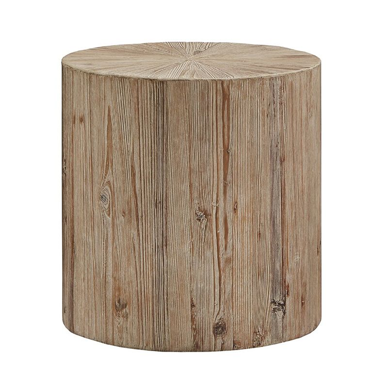 Rustic Corner Table Solid Wood Round Distressed Accent Side Table