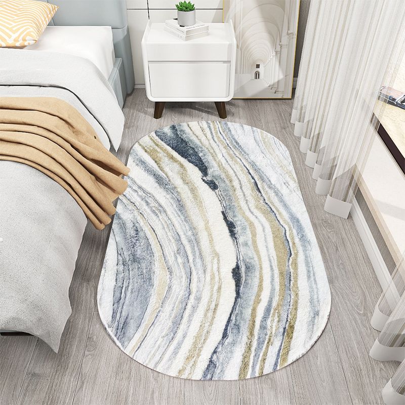 Contemporary Abstract Print Rug Multi-Colored Acrylic Area Rug Pet Friendly Easy Care Washable Carpet for Bedroom