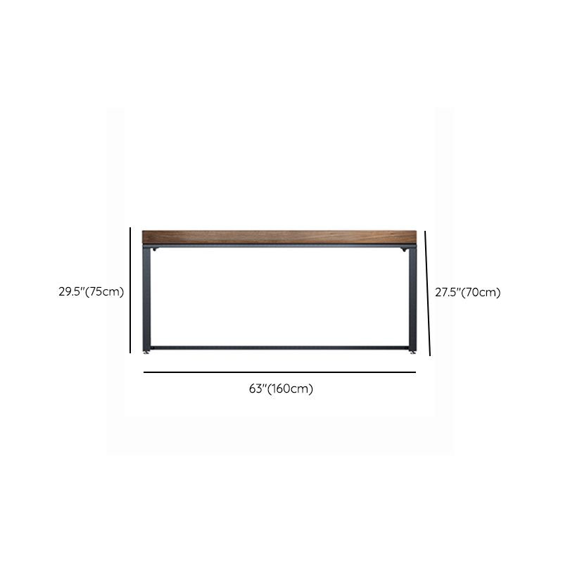 Rectangular Industrial Writing Desk Wood Computer Desk with Metal Legs